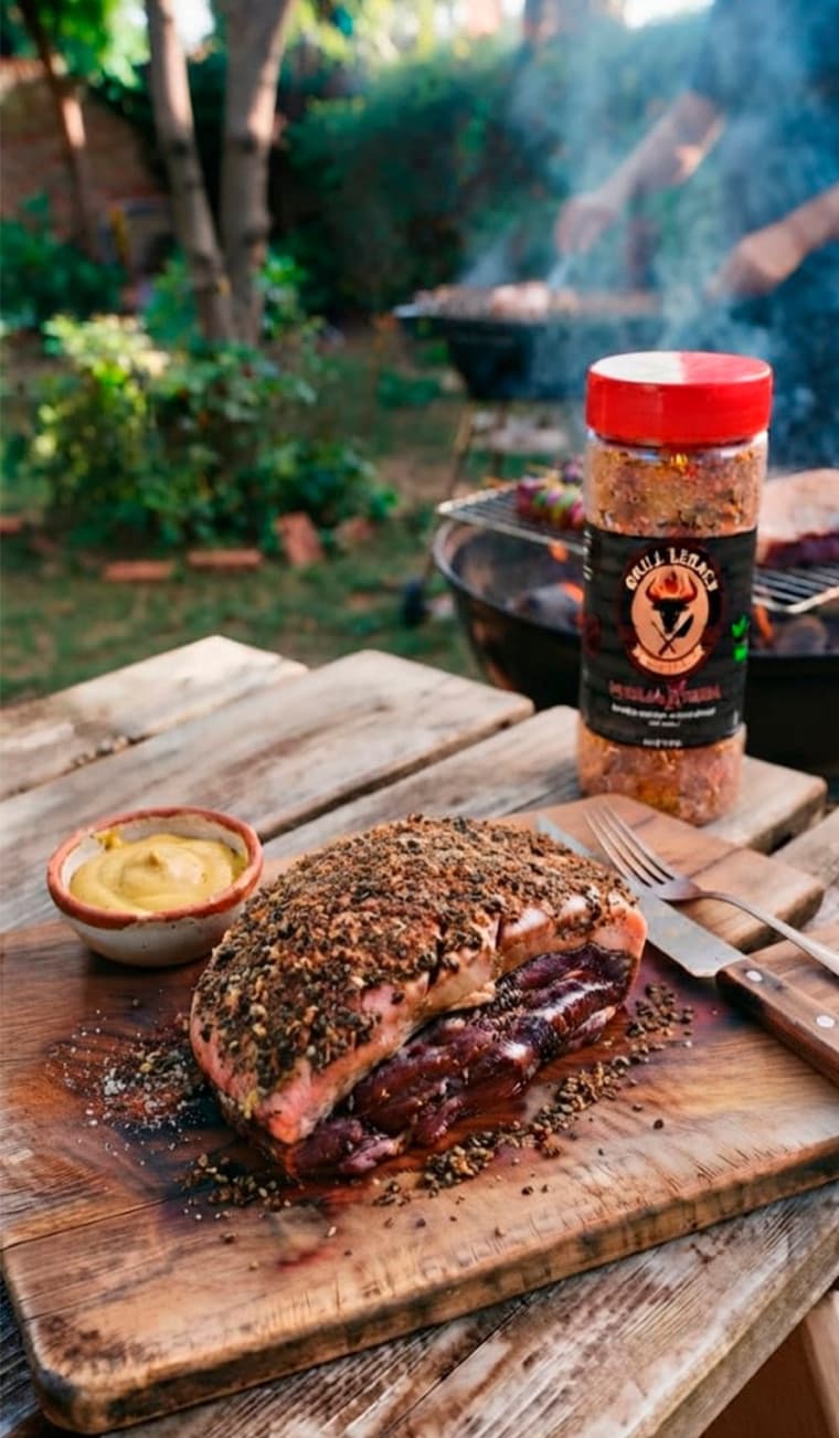 Picanha cubierta con Rub Parrilla Xtrema antes de ir a las brasas